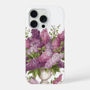 Elegante Paarse Sering Bloemen Boeket Vaas iPhone  15 Pro Case