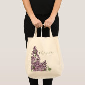 Elegante Paarse Sering Botanische Bloem Canvas Tas (Voorkant (product))