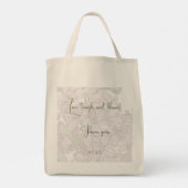Elegante Paarse Sering Botanische Bloem Canvas Tas (Achterkant)