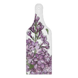 Elegante Paarse Sering Botanische Bloemenglas Snij Snijplank