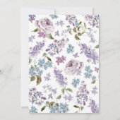 Elegante Paarse Sering Save The Date (Achterkant)