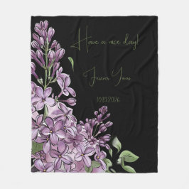 Elegante paarse seringen botanische bloemrijke fle fleece deken