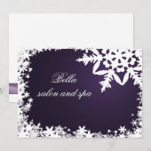 elegante paarse sneeuwvlokken Business Hartelijk d Kaart (Voorkant / Achterkant)
