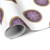 Elegante Paarse sneeuwvlokken kerst Cadeaupapier (Rol Hoek)
