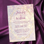 Elegante Paarse Sparkle Glitter Bruiloft Kaart