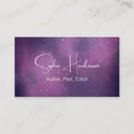 Elegante Paarse Sterren Auteur Networking Visitekaartje
