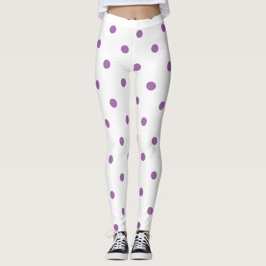 Elegante paarse stippen leggings (Voorkant)