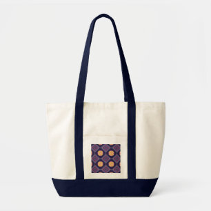 Elegante Paarse stof met geel bloemmotief Tote Bag