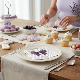 Elegante paarse strik baby shower papieren servet