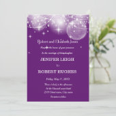 Elegante paarse string van lichte huwelijksuitnodi kaart (Staand voorkant)