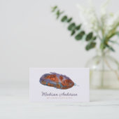 Elegante Paarse Terracotta Boho Waterverf Veer Visitekaartje (Staand voorkant)