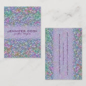 Elegante Paarse Tint Glitter & Sparkles Visitekaartje (Voorkant / Achterkant)