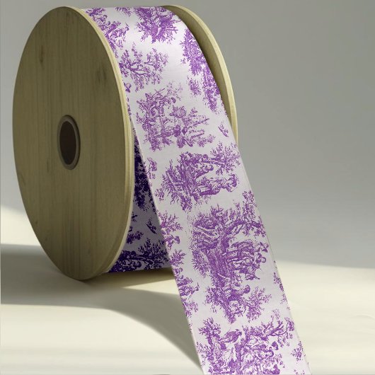 Elegante  paarse toile de jouy grosgrain lint