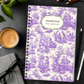 Elegante  paarse toile de jouy klein notitieboek