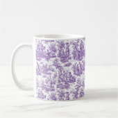 Elegante  paarse toile de jouy koffiemok (Links)