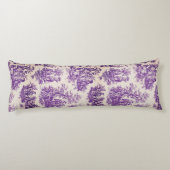 Elegante  paarse toile de jouy lichaamskussen (Achterkant)