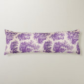 Elegante  paarse toile de jouy lichaamskussen (Voorkant)