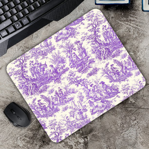 Elegante paarse toile de jouy muismat