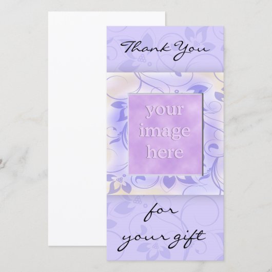 Elegante Paarse Trouw Dank Je Bedankkaart (Voorkant / Achterkant)