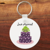 Elegante paarse trouwtaart - Net getrouwd Sleutelhanger (Voorkant)