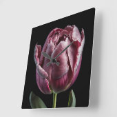 Elegante Paarse Tulip wandklok - Floral Design (Hoek)