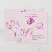 Elegante Paarse Tulpen Kaart (Voorkant / Achterkant)