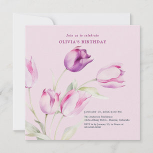 Elegante Paarse Tulpen Kaart
