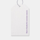 Elegante Paarse Turquoise Denneappels Eikels Cadeaulabel (Achterkant)