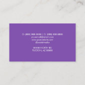 Elegante Paarse & Turquoise Marmer Custom Visitekaartje (Achterkant)