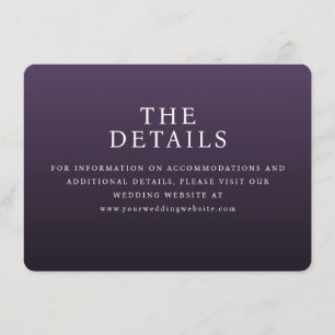 Elegante Paarse Typografische Details Informatiekaartje