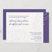 Elegante Paarse uitnodiging, Caroline Wedding Kaart (Voorkant / Achterkant)