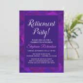 Elegante paarse uitnodiging voor een pensionerings (Staand voorkant)