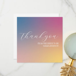 Elegante paarse verloop bruidsdouche  bedankkaart