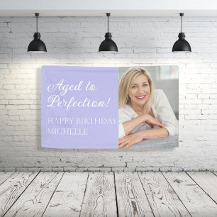 Elegante paarse verouderd tot perfectie foto spandoek
