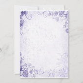 Elegante Paarse Vintage bruiloft uitnodiging (Achterkant)