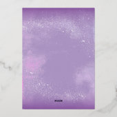 Elegante Paarse Violet Bloemen 100ste Verjaardagsf Folie Uitnodiging (Achterkant)