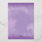 Elegante Paarse Violets Bloemen 21ste Verjaardagsf Folie Uitnodiging (Achterkant)