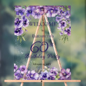 Elegante Paarse Violets Bloemen 60ste Verjaardagsf Acryl Bord (Neutraal)