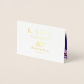 Elegante Paarse Violets Bloemen 80ste Verjaardag R Folie Kaarten (Voorkant)