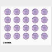 Elegante Paarse Violets Bloemen Gelukkige 80ste Ve Ronde Sticker (Vel)