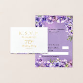 Elegante Paarse Violets Bloemen Verjaardagsfeest R Folie Kaarten (Display)