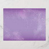 Elegante Paarse Violets Bloemen Verjaardagsfeest R Folie Uitnodiging Briefkaart (Achterkant)