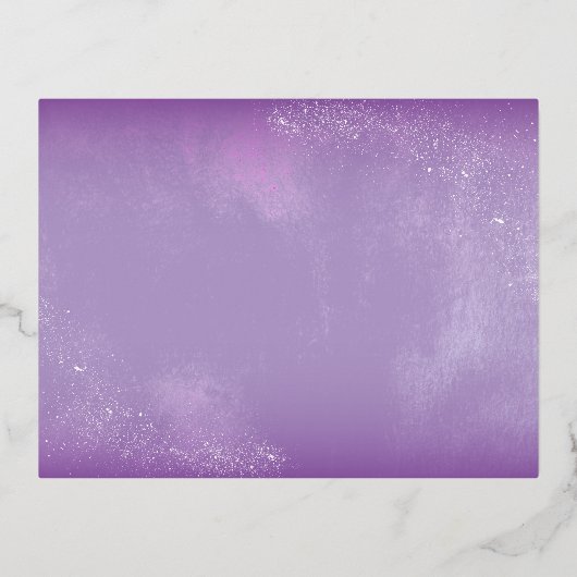 Elegante Paarse Violets Bloemen Verjaardagsfeest R Folie Uitnodiging Briefkaart (Achterkant)