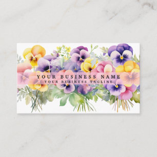 Elegante paarse viooltjes bloemen visitekaartjes