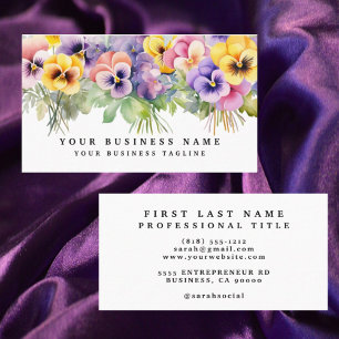 Elegante paarse viooltjes bloemen visitekaartjes