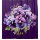 Elegante Paarse Viooltjes Douchemantel Douchegordijn (Voorkant)