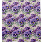 Elegante Paarse Viooltjes Gordijn (Voorkant)