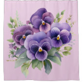 Elegante Paarse Viooltjes Gordijn (Voorkant)