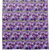 Elegante Paarse Viooltjes Gordijn (Voorkant)