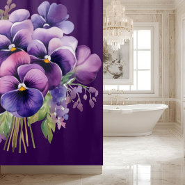 Elegante Paarse Viooltjes Gordijn